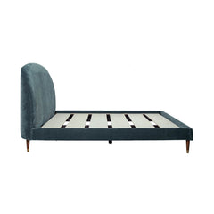 Moxie King Bed Frame in Dust Blue detail view - king upholstered platform bed by LH Imports - Whats New Furniture Portland OR