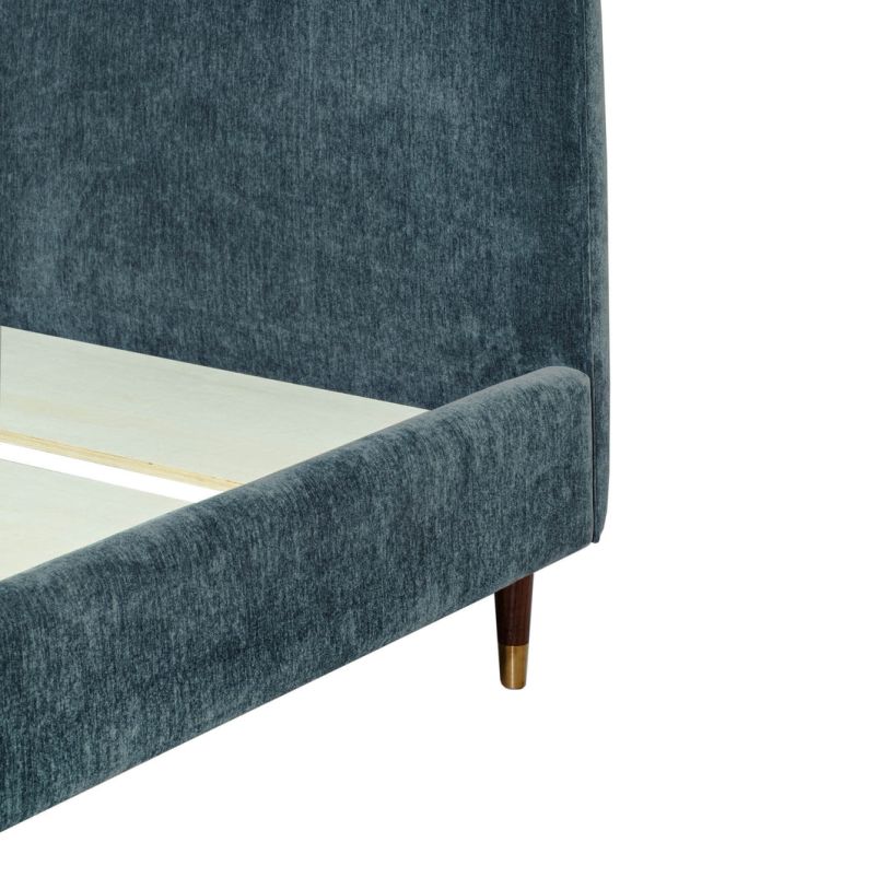 Moxie Upholstered Queen Bed Frame in fabric back view - upholstered queen bed - Whats New Furniture Portland OR
