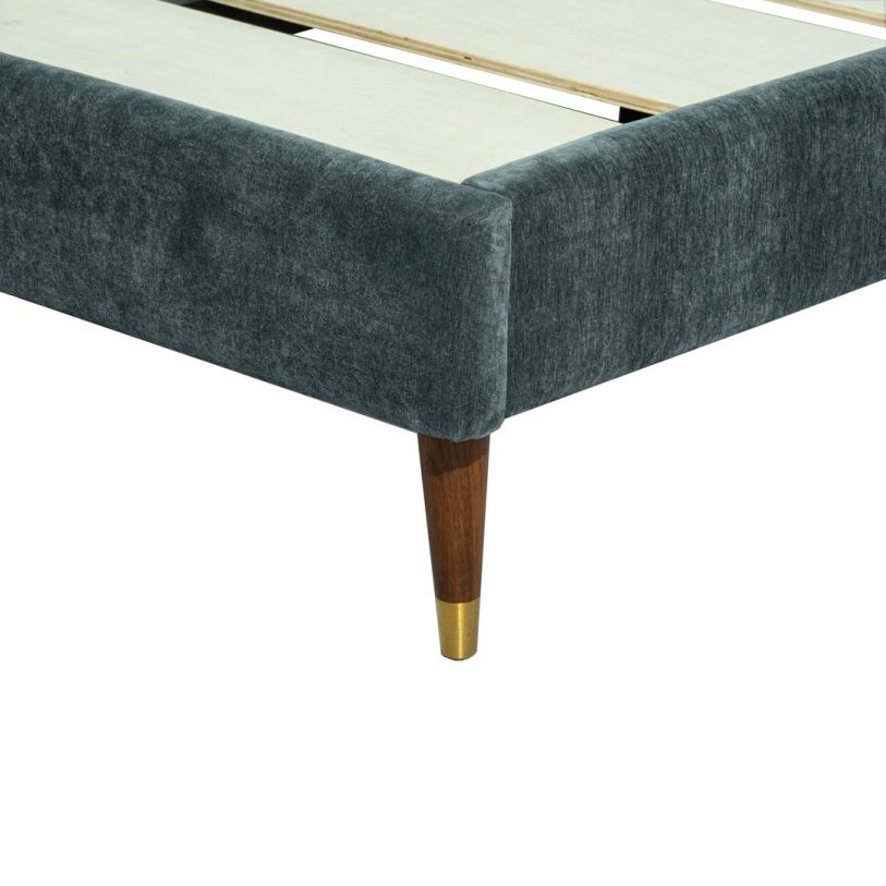 Moxie Upholstered Queen Bed Frame in fabric lifestyle setting - upholstered queen bed - Whats New Furniture Portland OR