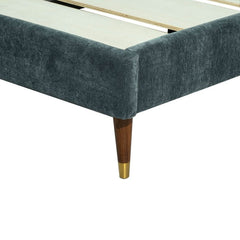 Moxie Upholstered Queen Bed Frame in fabric lifestyle setting - upholstered queen bed - Whats New Furniture Portland OR