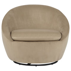 Myernick Velvet Upholstered Swivel Accent Chair Camel - What&