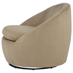 Myernick Velvet Upholstered Swivel Accent Chair Camel - What&
