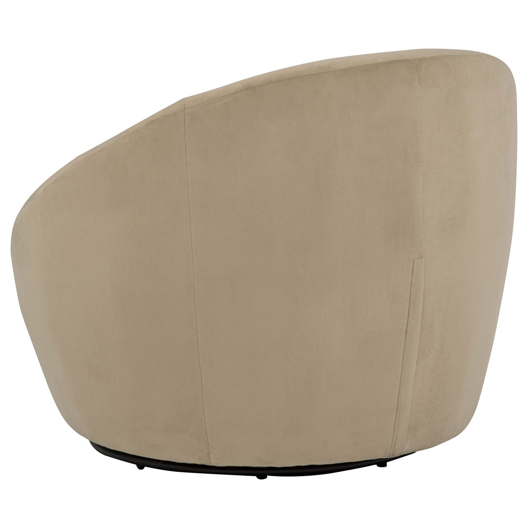 Myernick Velvet Upholstered Swivel Accent Chair Camel - What&