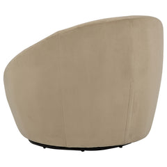 Myernick Velvet Upholstered Swivel Accent Chair Camel - What&