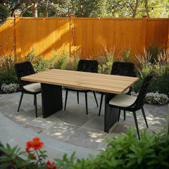 Naples Outdoor Dining Set with 4 Chairs outdoor patio dining scene - What&