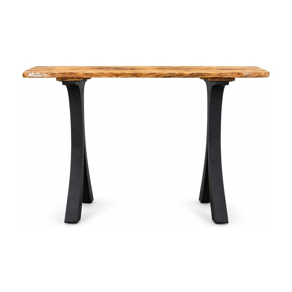 Natural Brown console table in solid wood with a narrow 13-inch depth - Whats New Furniture Portland OR