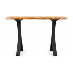 Natural Brown console table in solid wood with a narrow 13-inch depth - Whats New Furniture Portland OR