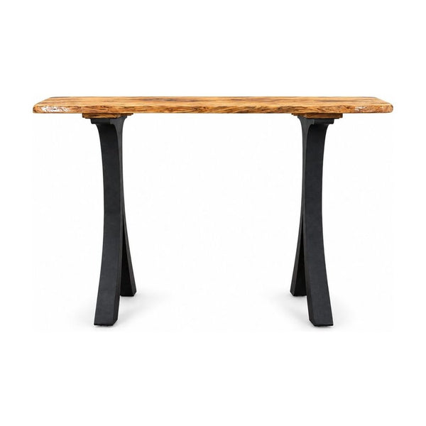 Natural Brown console table in solid wood with a narrow 13-inch depth - Whats New Furniture Portland OR