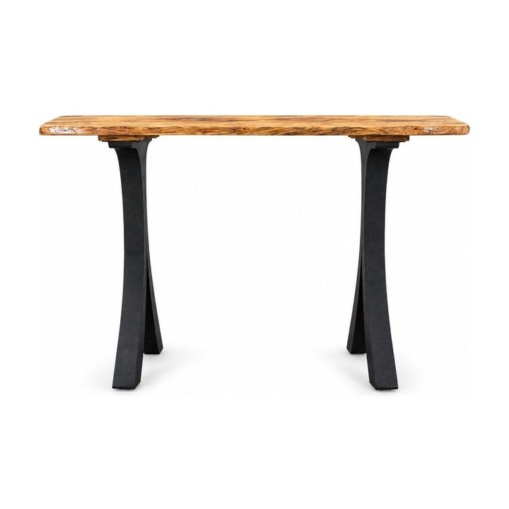 Natural Brown console table in solid wood with a narrow 13-inch depth - Whats New Furniture Portland OR