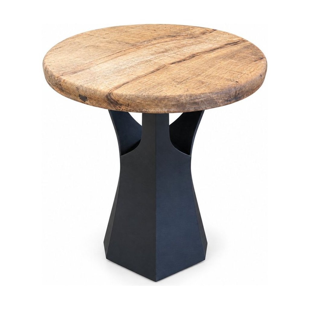 Natural wood end table with a square top and compact proportions - Whats New Furniture Portland OR