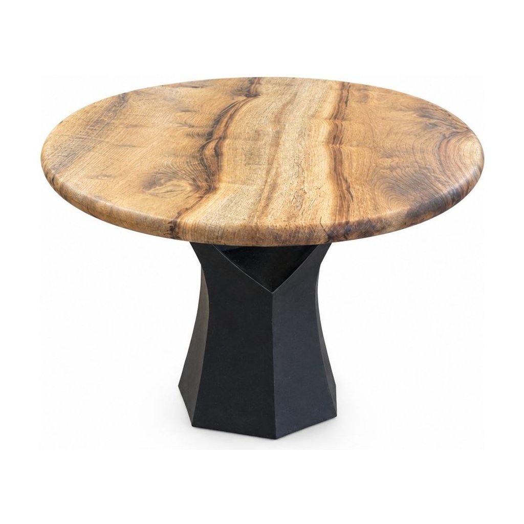 Natural wood round end table with a circular top - Whats New Furniture Portland OR