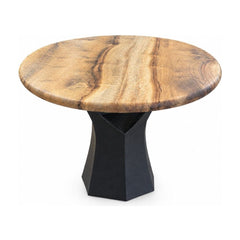Natural wood round end table with a circular top - Whats New Furniture Portland OR