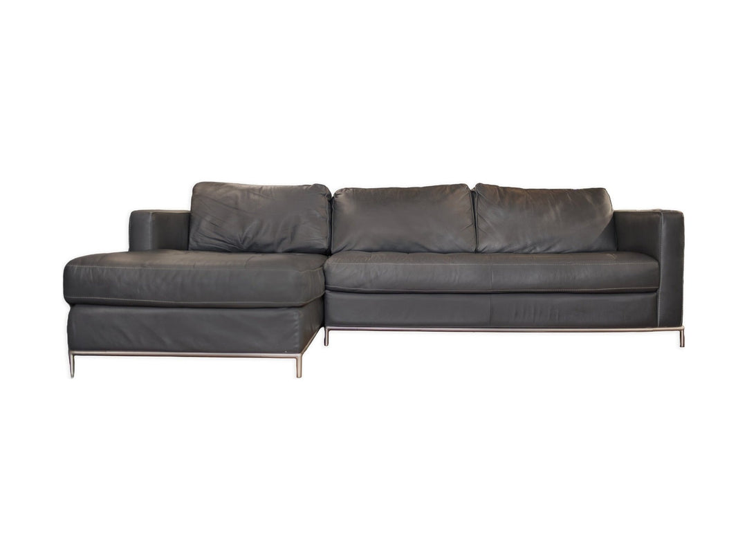 NATUZZI Leather Sofa Chaise - Whats New Furniture - Portland, Oregon