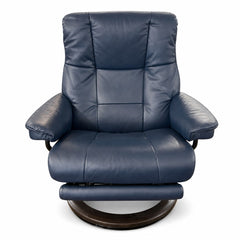 Navy blue Stressless power recliner with a compact ergonomic frame