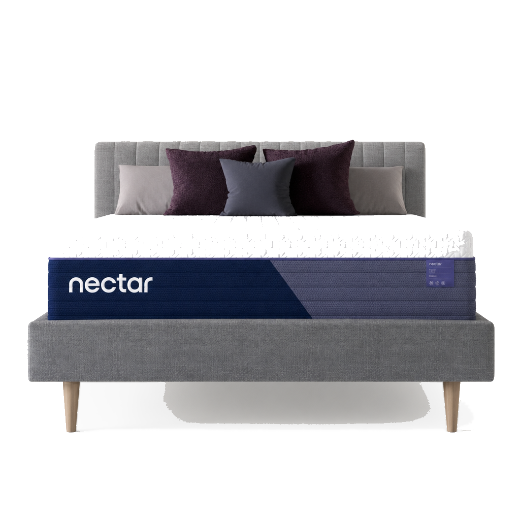 The Nectar Luxe Mattress on upholstered bed - studio - What&