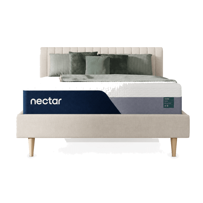 The Nectar Premier Mattress on upholstered bed - studio - What's New Furniture Portland, Oregon