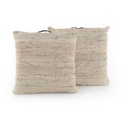 Neema Pouf Set Neema Natural Black - Pouf by Four Hands - What&