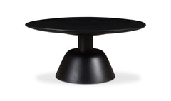 Nels Coffee Table in Black alternate angle - round pedestal coffee table by Moe&
