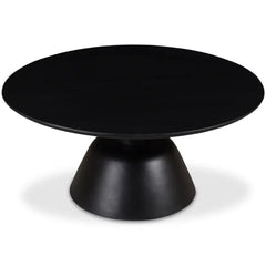 Nels Coffee Table in Black alternate view - round pedestal coffee table by Moe&