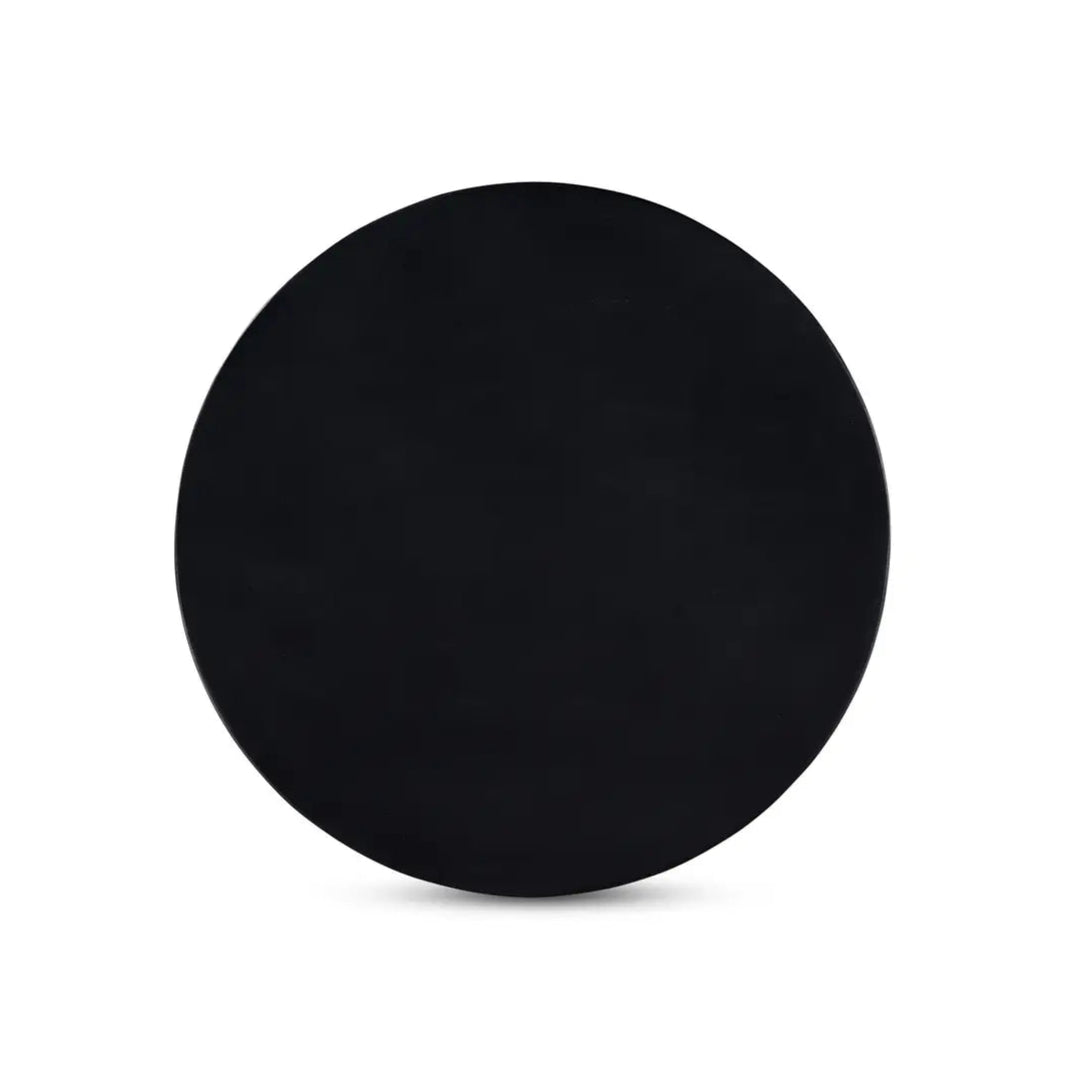 Nels Coffee Table in Black detail view - round pedestal coffee table by Moe&