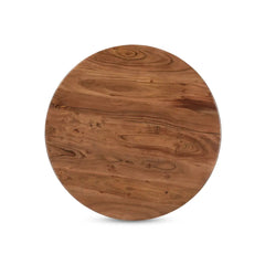 Nels Coffee Table in Dark Brown top-down view - round pedestal coffee table by Moe&