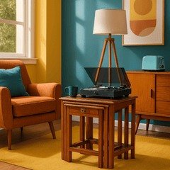 Nesting Tables w/inlay (4) detail view 7 - Whats New Furniture - Portland, Oregon