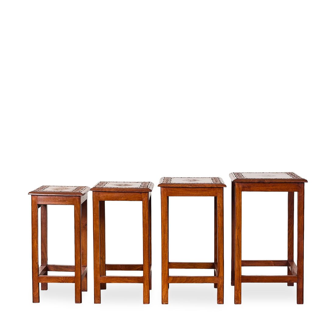 Nesting Tables w/inlay (4) detail view 5 - Whats New Furniture - Portland, Oregon