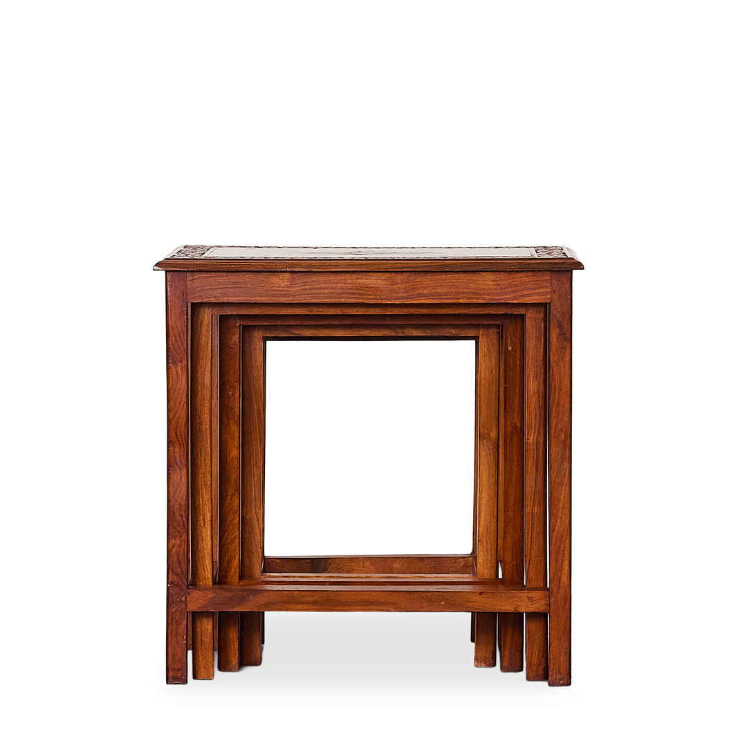 Nesting Tables w/inlay (4) detail view 6 - Whats New Furniture - Portland, Oregon