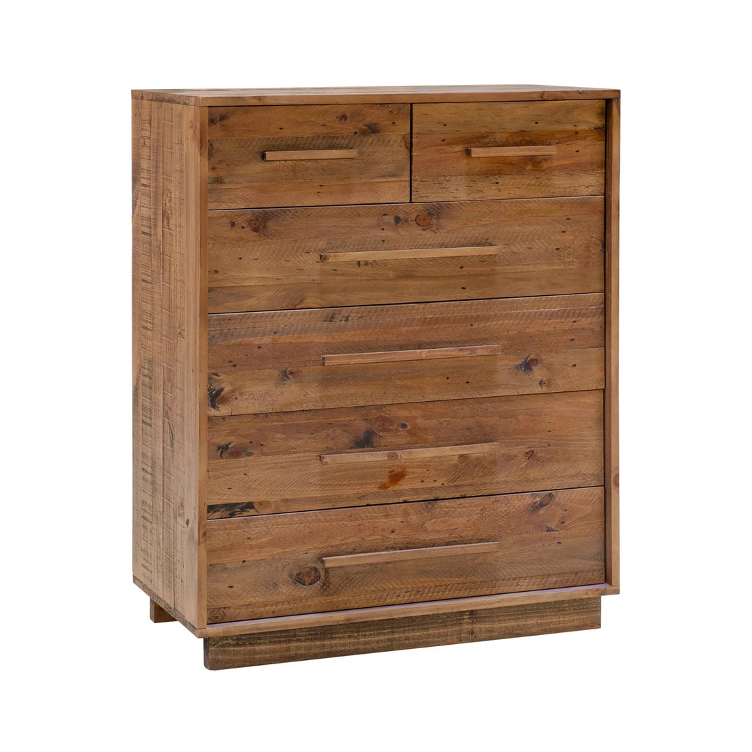 Nevada 6 Drawer Chest in Dark Driftwood side angle - six drawer chest by LH Imports - Whats New Furniture Portland OR