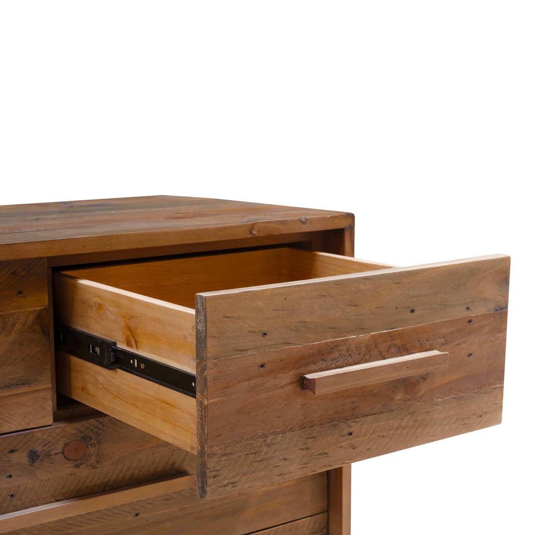 Nevada 6 Drawer Chest in Dark Driftwood open drawer view - six drawer chest by LH Imports - Whats New Furniture Portland OR