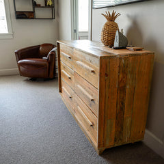 Nevada 6 Drawer Dresser in Dark Driftwood lifestyle setting - six drawer dresser by LH Imports - Whats New Furniture Portland OR