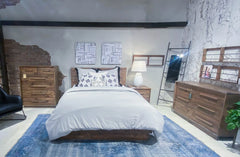 Nevada 6 Drawer Dresser in Dark Driftwood room setting - six drawer dresser by LH Imports - Whats New Furniture Portland OR