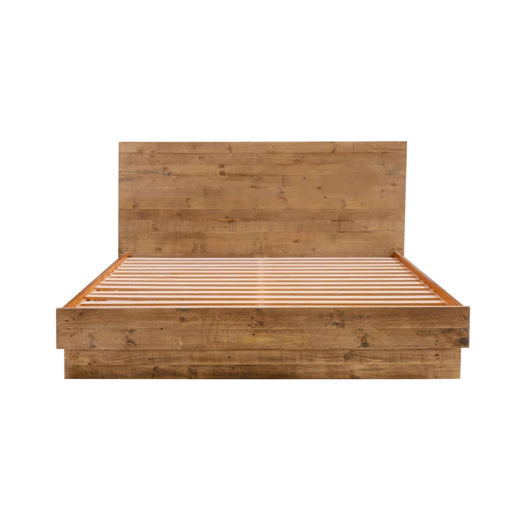 Nevada King Bed Frame in Dark Driftwood - king reclaimed pine bed frame by LH Imports - Whats New Furniture Portland OR