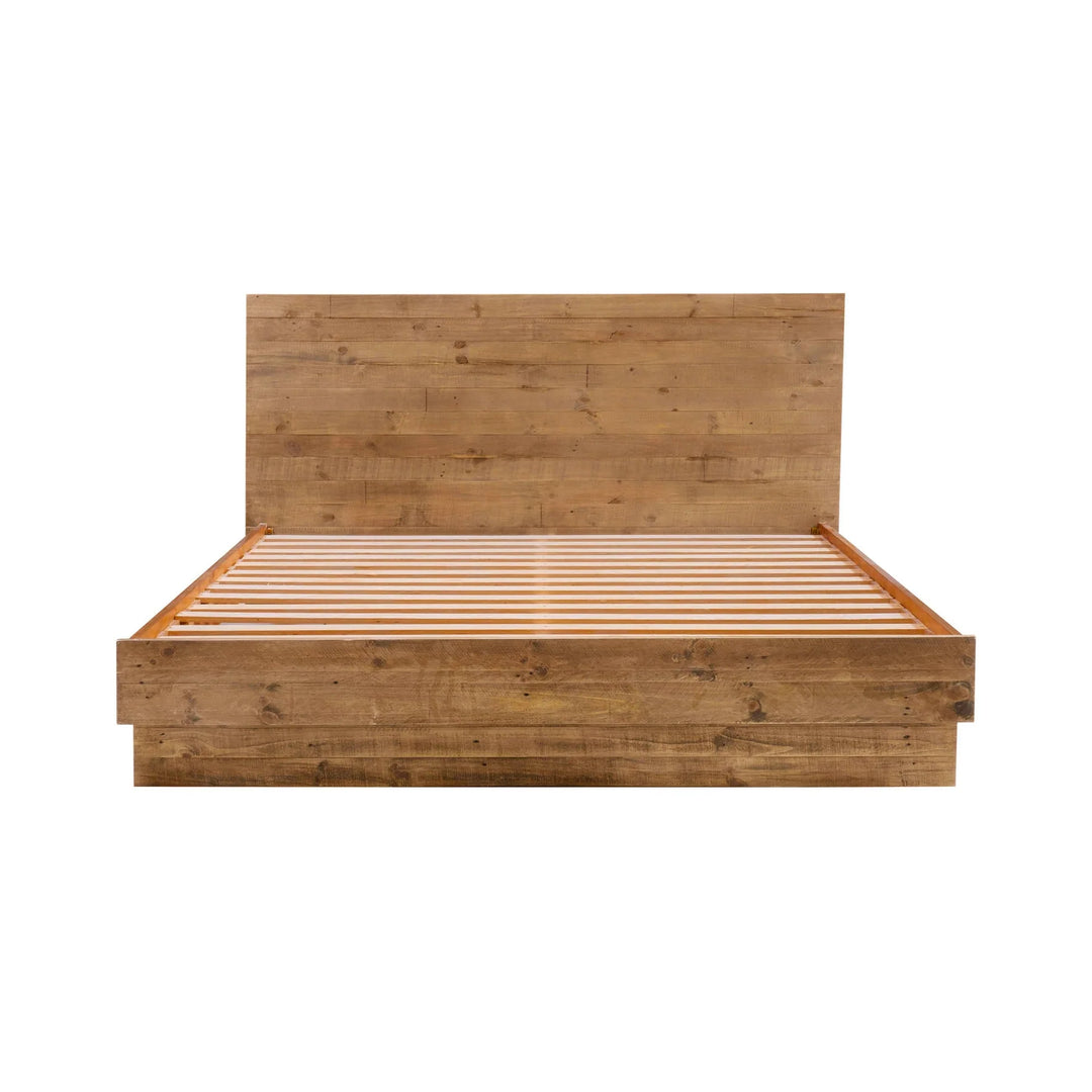 Nevada King Bed Frame in Dark Driftwood - king reclaimed pine bed frame by LH Imports - Whats New Furniture Portland OR