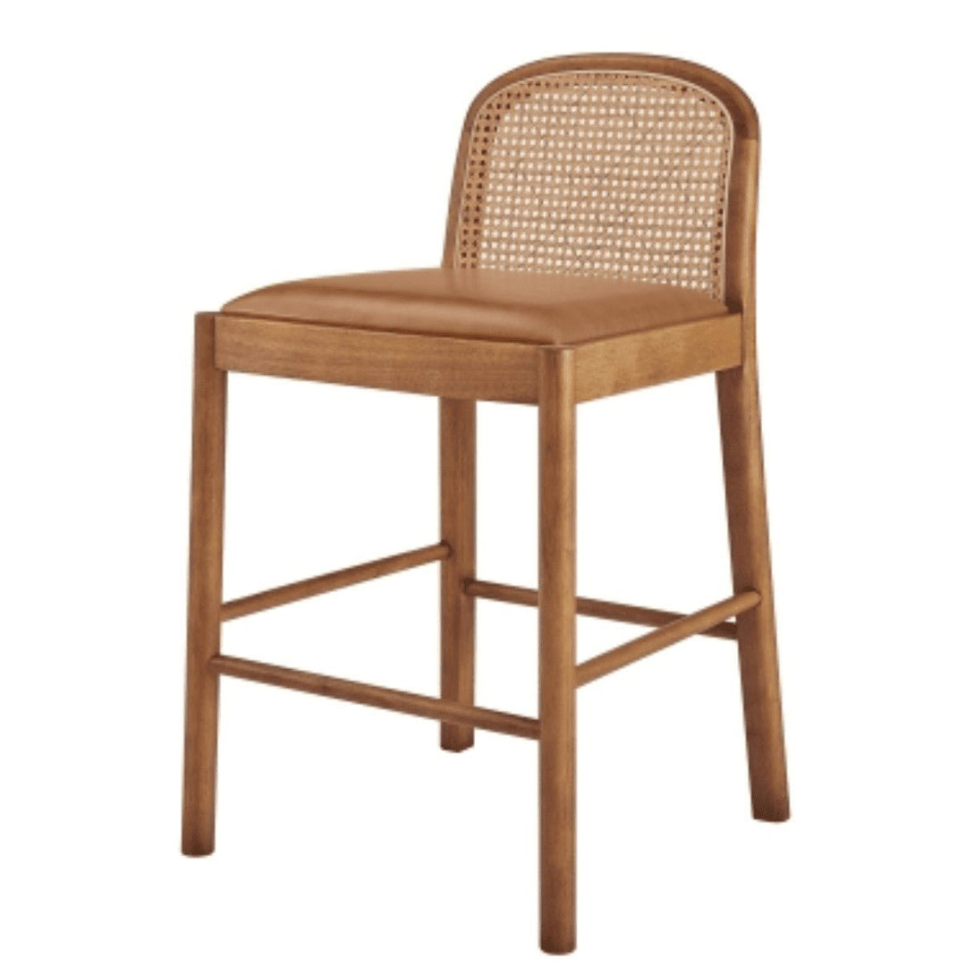 Donna KD Faux Leather Rattan Counter Stool - Whats New Furniture - Portland, Oregon