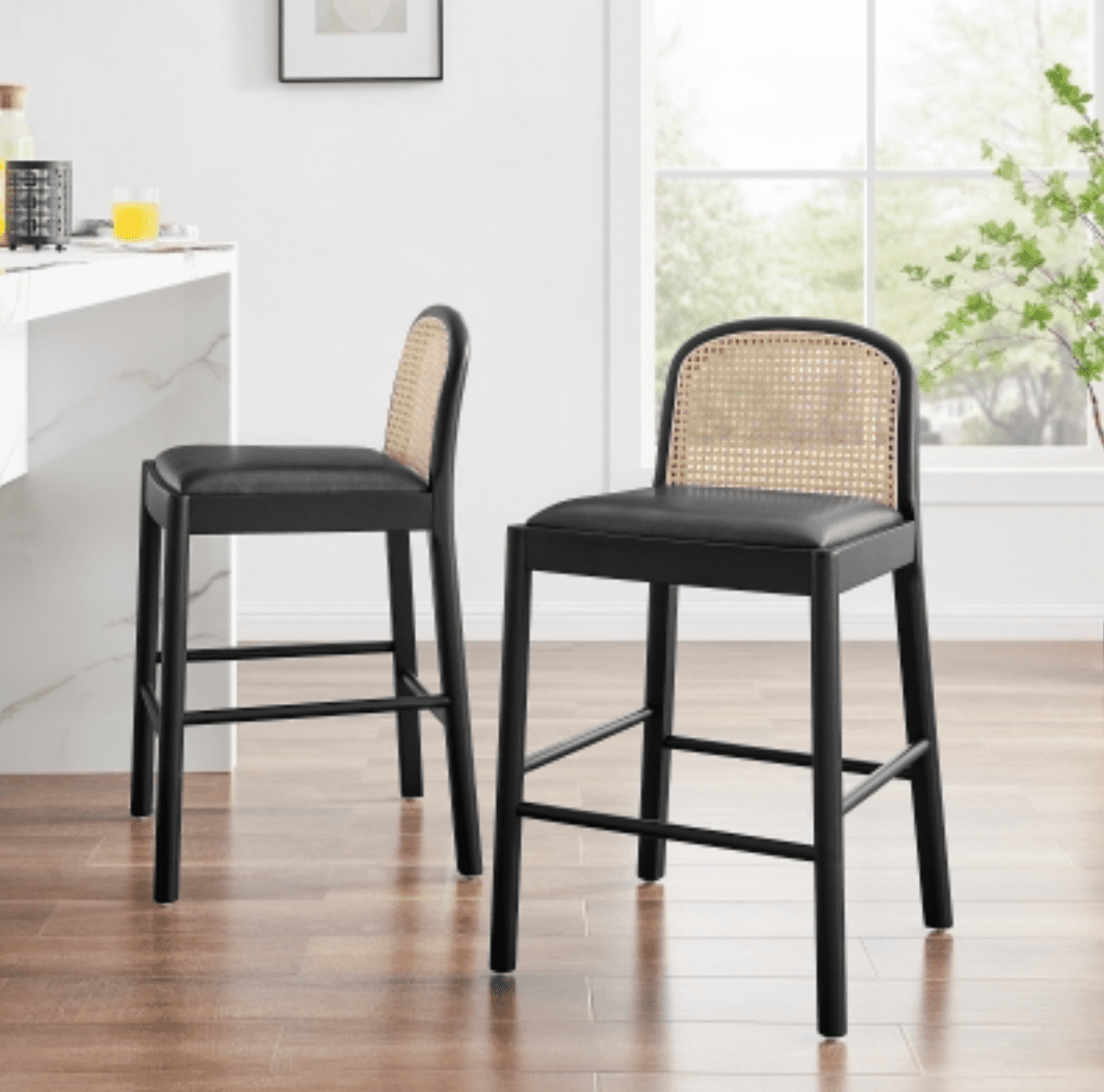 Donna KD Faux Leather Rattan Counter Stool - Whats New Furniture - Portland, Oregon