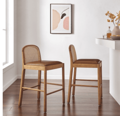 Donna KD Faux Leather Rattan Counter Stool - Whats New Furniture - Portland, Oregon