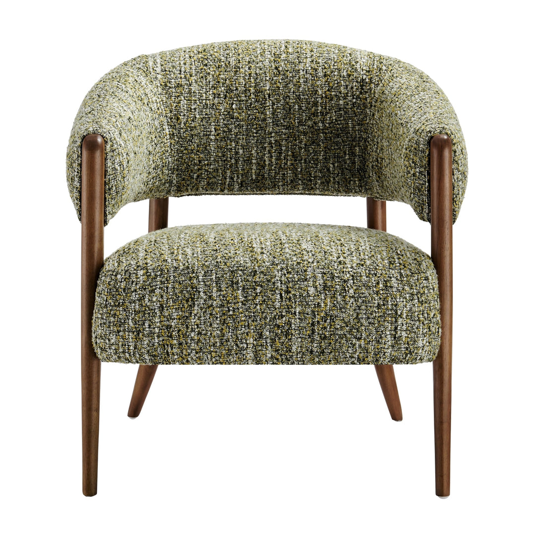 Mayla Boucle Accent Chair in Dappled Olive Mustard