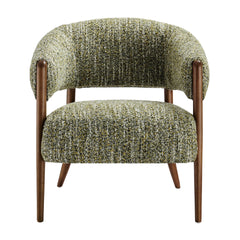 Mayla Boucle Accent Chair in Dappled Olive Mustard