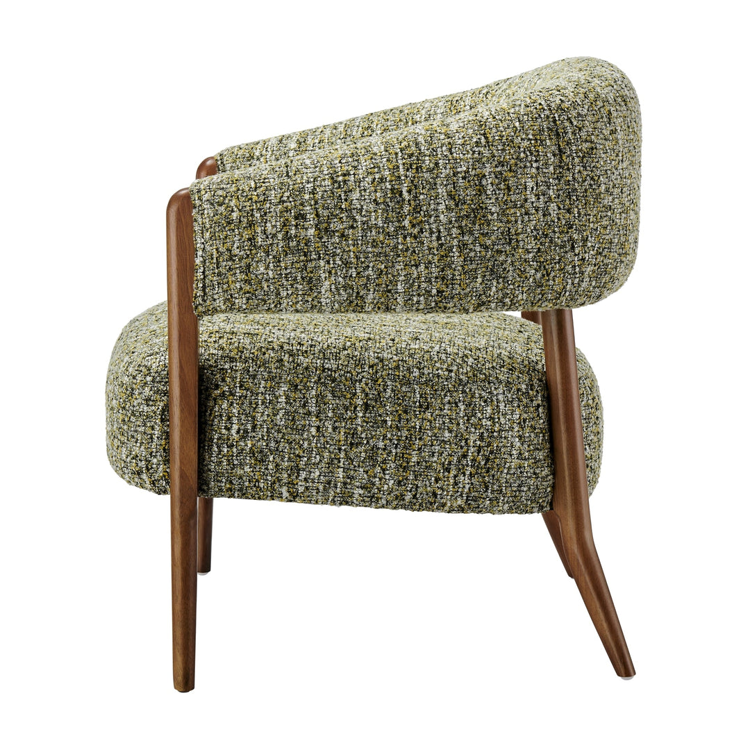 Mayla Boucle Accent Chair in Dappled Olive Mustard