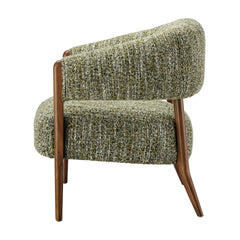 Mayla Boucle Accent Chair in Dappled Olive Mustard
