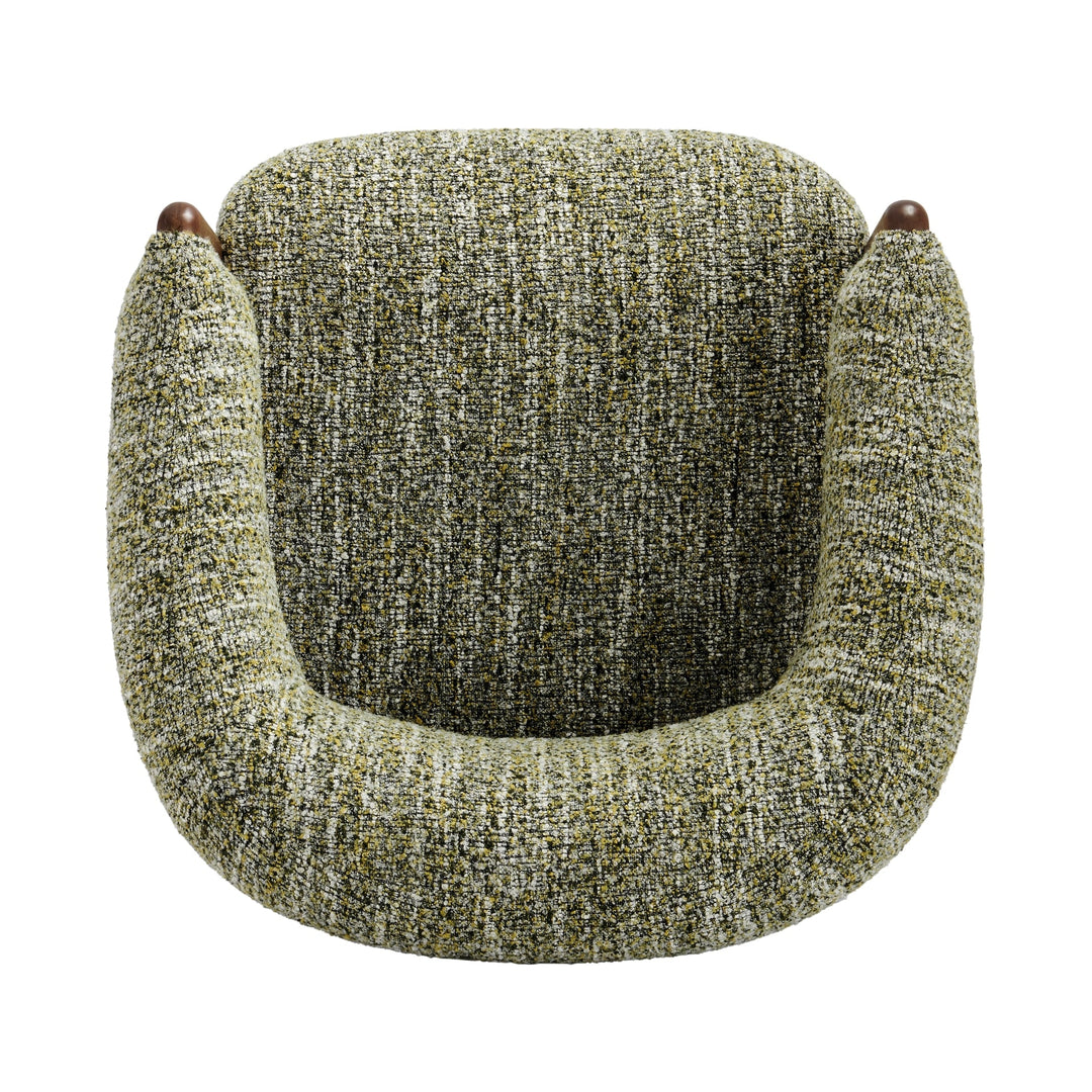 Mayla Boucle Accent Chair in Dappled Olive Mustard