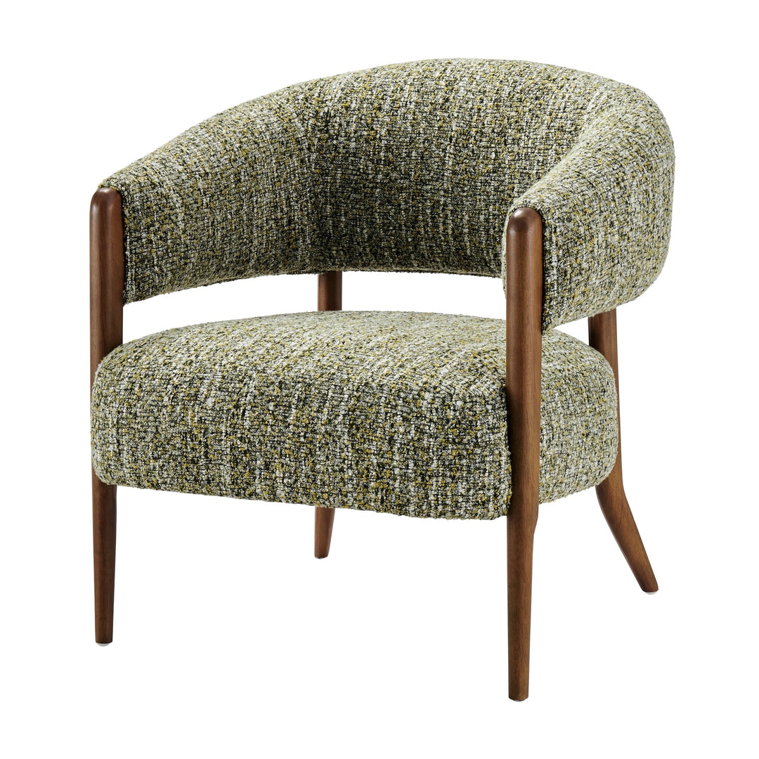 Mayla Boucle Accent Chair in Dappled Olive Mustard