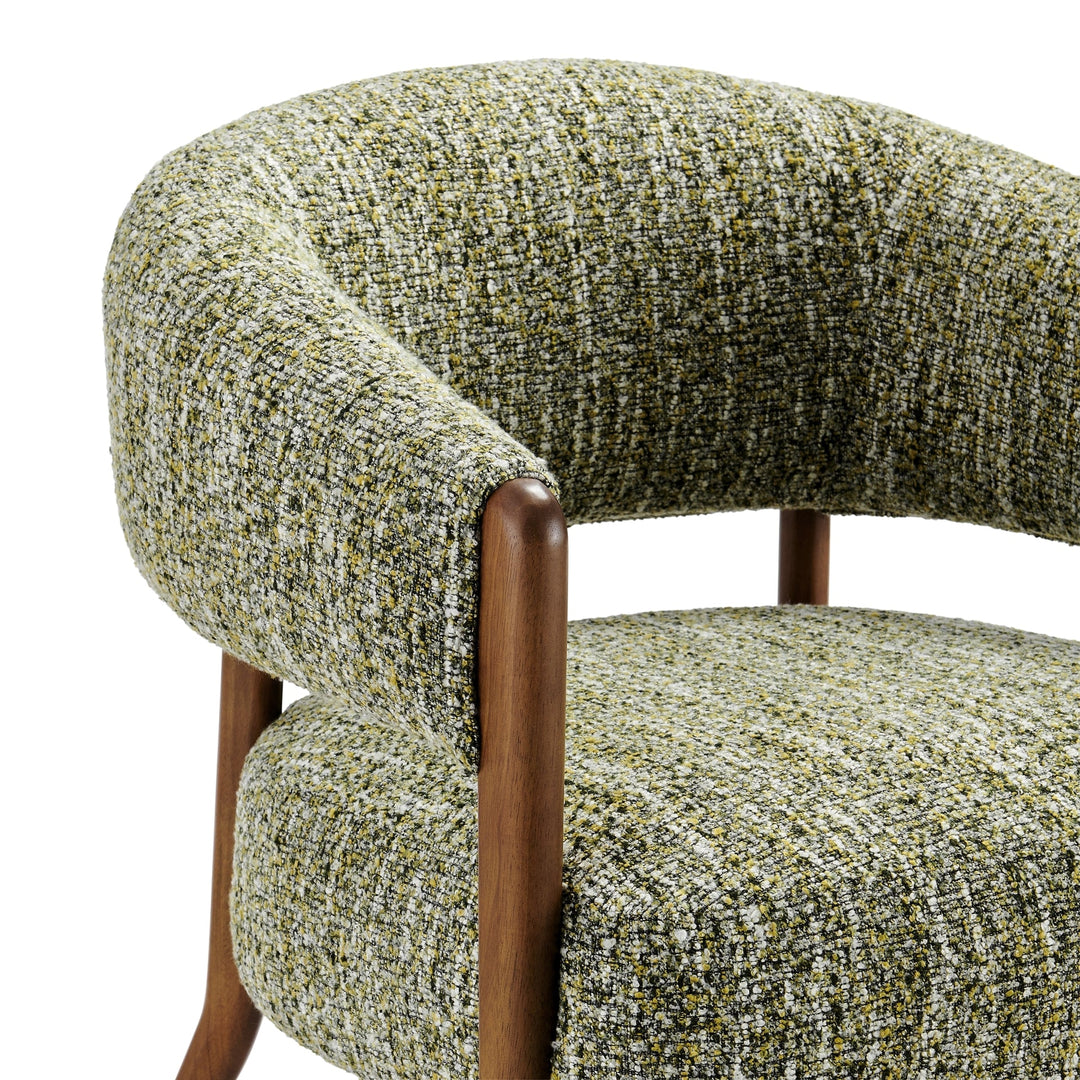 Mayla Boucle Accent Chair in Dappled Olive Mustard