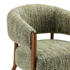 Mayla Boucle Accent Chair in Dappled Olive Mustard