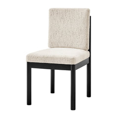 Melvin Chenille Dining Side Chair in Black front studio view - Whats New Furniture Portland OR