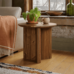 Petrilio Side Table in Hazelnut Brown in Default Title styled in a Portland home - Whats New Furniture
