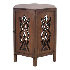 Seema Side Table in Walnut front studio view - Whats New Furniture Portland OR