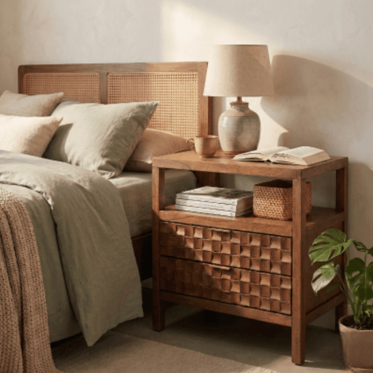 Terrena Nightstand/Side Table 2 Drawers - What&