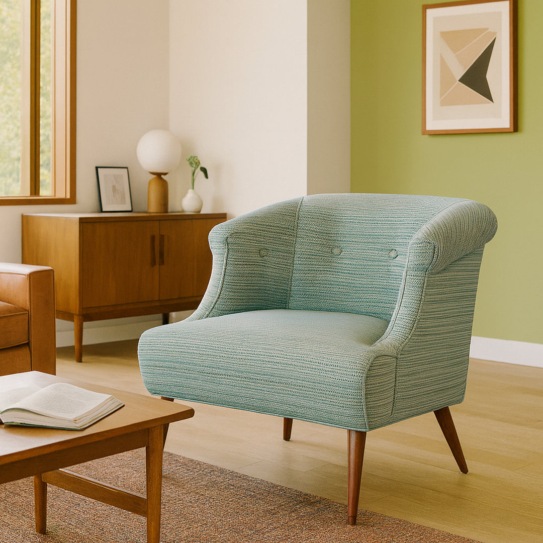 Re - Upholstered Vintage Chair detail view 4 - Whats New Furniture - Portland, Oregon